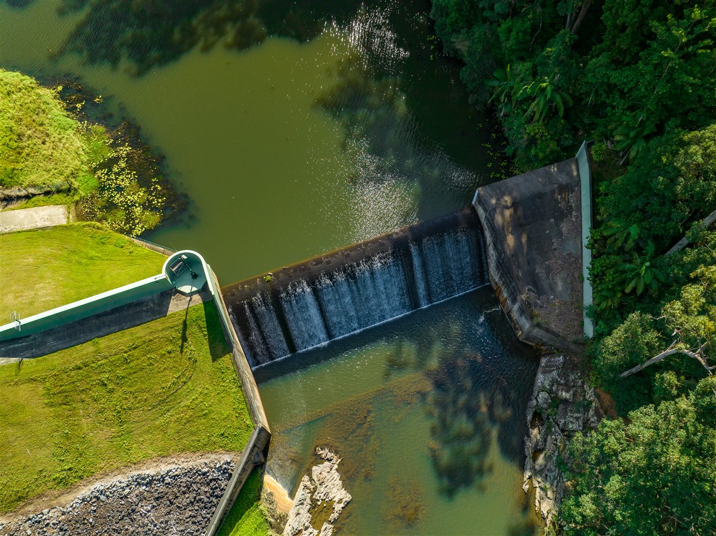 Aerial of Tallebudgera Creek meeting the ocean